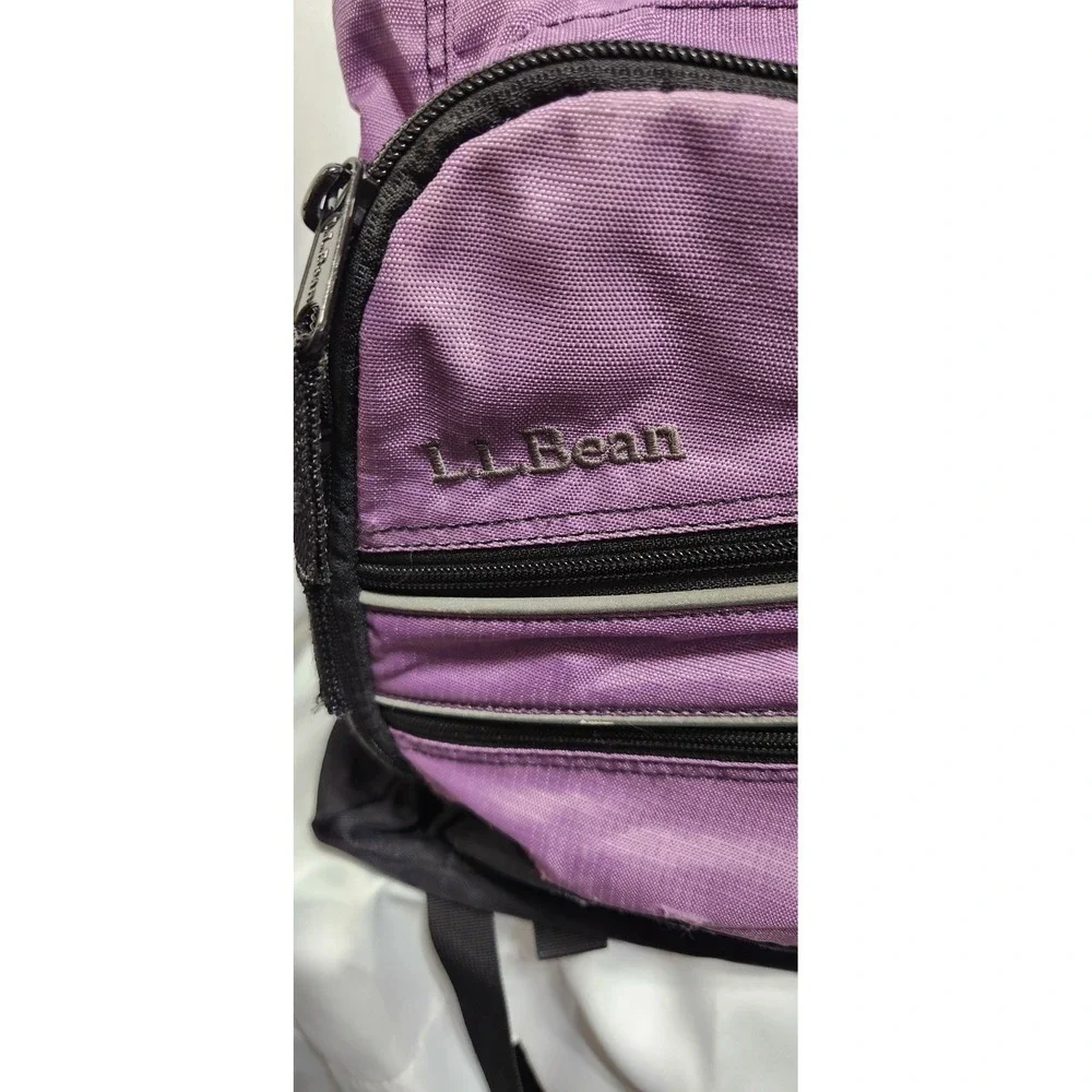 LL‎ Bean Super Deluxe Backpack Purple Embroidered EUC